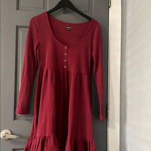 Wild Fable Burgundy Ribbed Knit Top